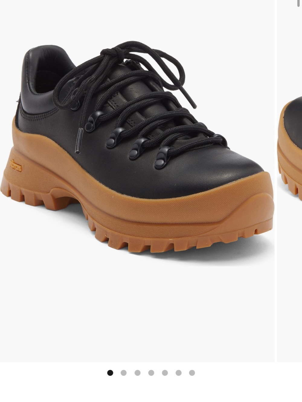 Merrell Bristol Low Hiking Boot Black Leather Platform Sneaker with Gum Sole
